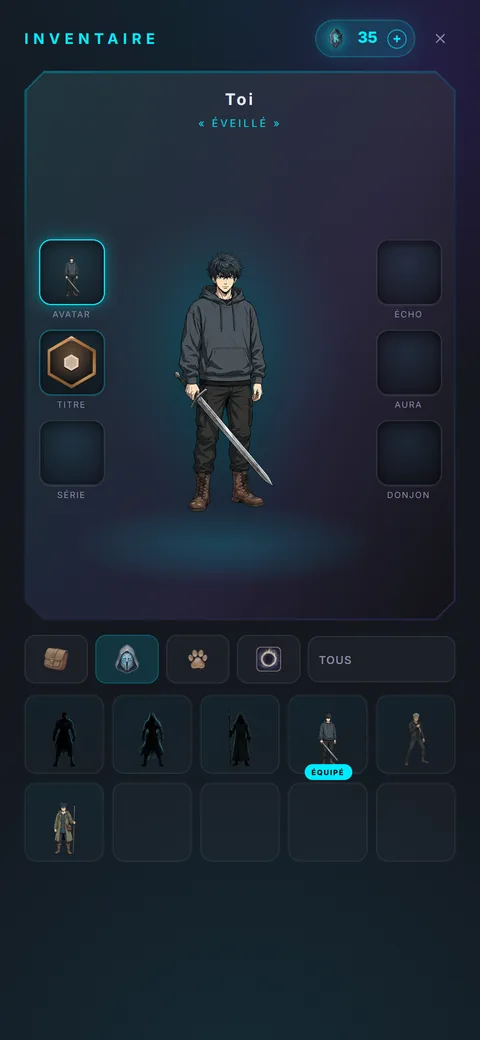 System Life — l'inventaire du Chasseur